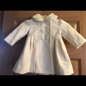 Baby Gap Pea Coat Jacket with faux fur collar